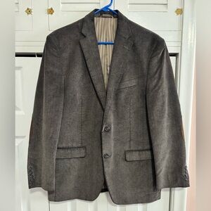 Chaps Blazer Mens 40R Dark Brown Corduroy Suede Elbow Patches Classic Career